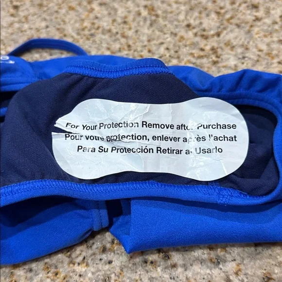 Speedo Swimsuit One Piece Endurance+ Cross Back Solid Team Blue 40 14 NWT - Picture 9 of 9